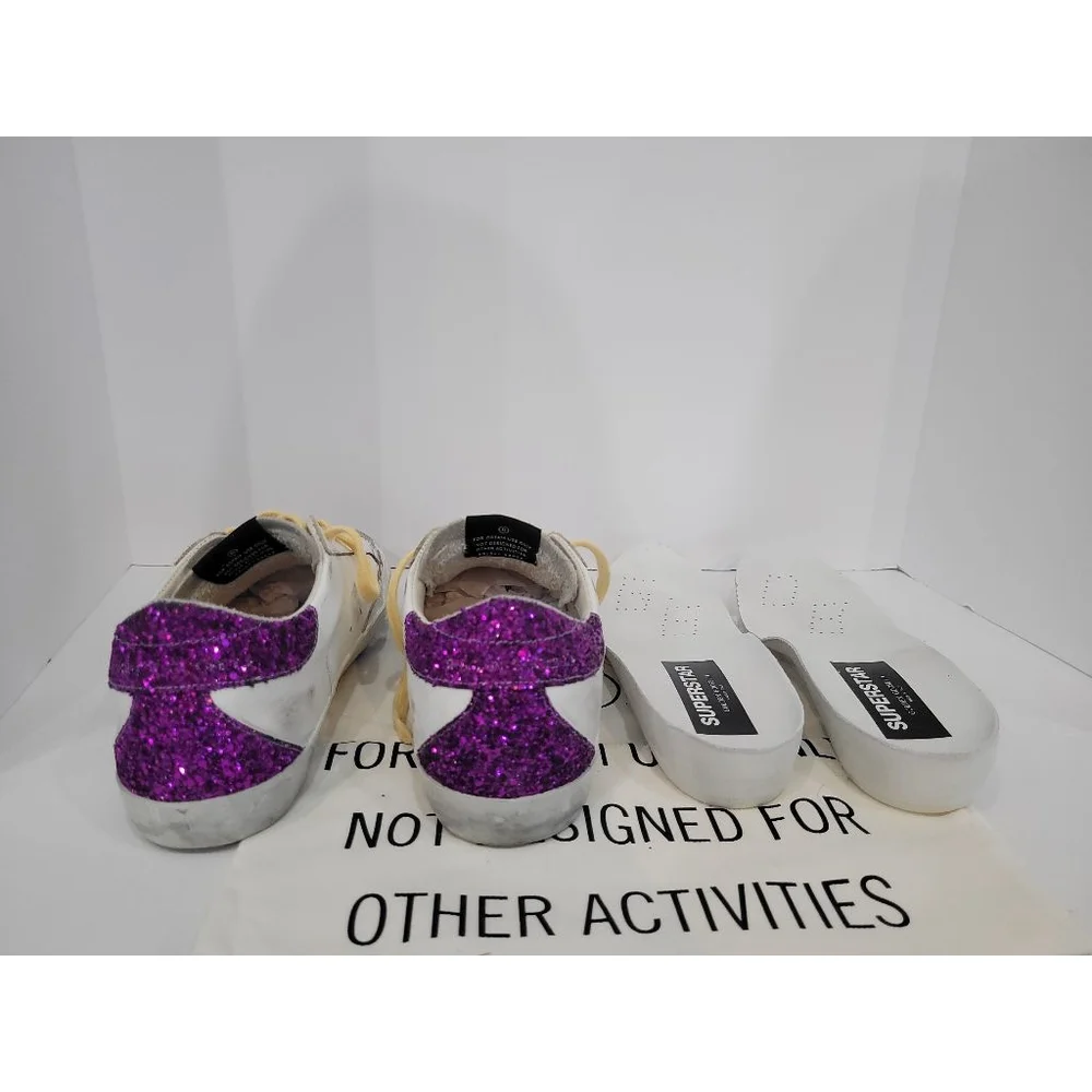 Golden Goose Sneakers, Glitter, Silver Star, 39, Like New - Picture 10 of 12